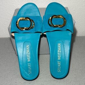 Stuart Weitzman Caicos Suede Slide Sandals